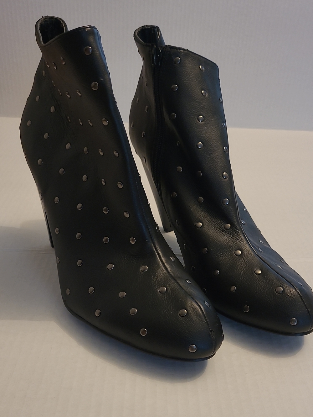 Fabulous Furs Black Studded Ankle Booties